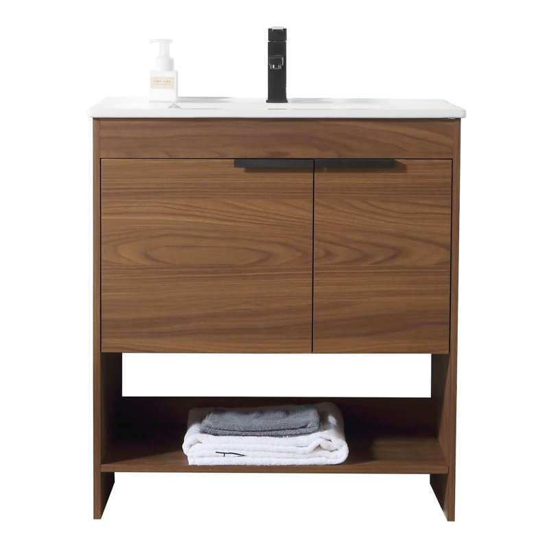 Meuble-lavabo simple 30 po Daenna, Noyer