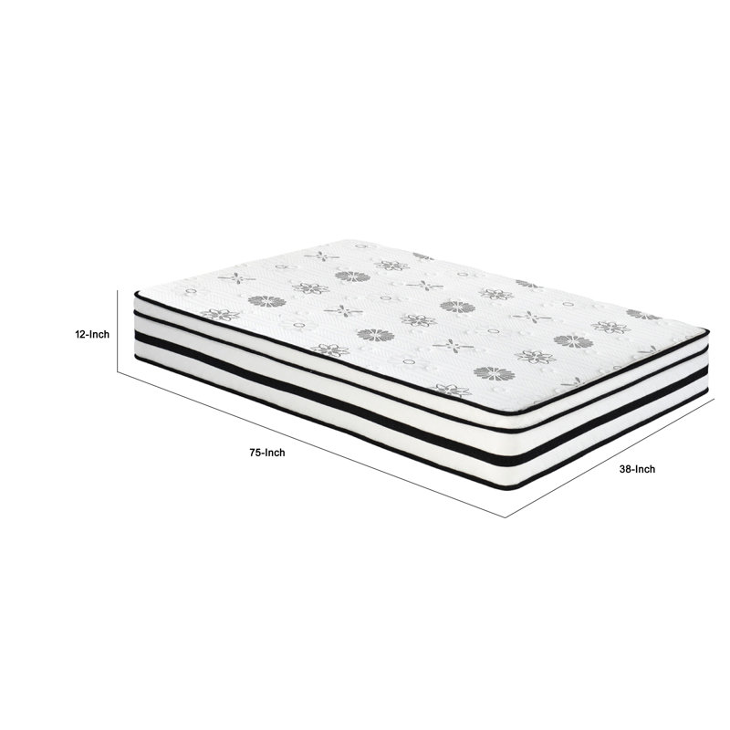 Via Twin Size Mattress, 4 Layer Hybrid Foam, 12 Inch Medium Support Level