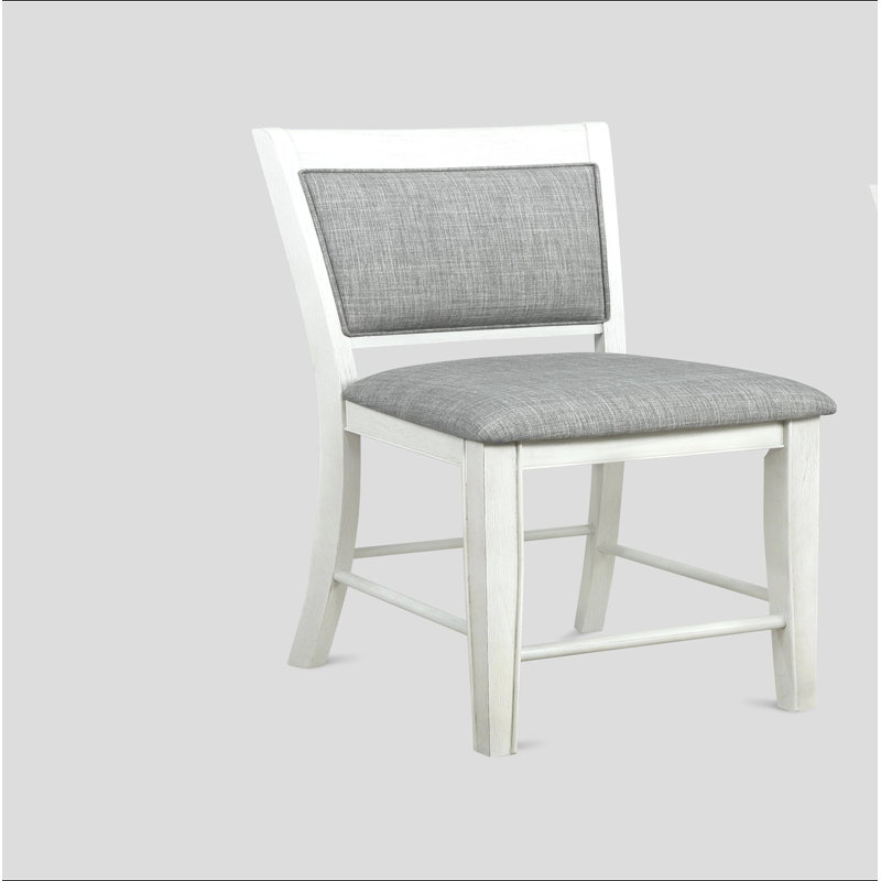 Tabouret de bar 2 pièces, Blanc / Gris