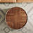 Walnut Wood Grain Pattern Round Coffee Table With 2 Storage For Living Room-1866624403