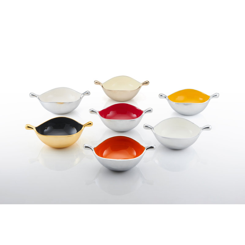 Lunares by Nima Oberoi Pod Dish Aluminum Colander, Marigold