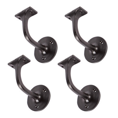 Hammer & Tongs - Wrought Iron Handrail Bracket - D75mm x H85mm - Black