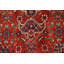 Tapis décoratif en laine rouge/bleu foncé de conception unique 6 pi 9 po x 9 pi 7 po noué à la main