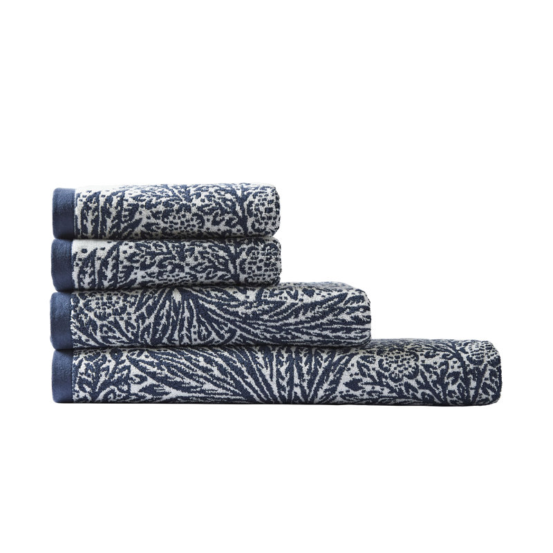 100% Cotton, Hand Towel - 3 Pack, Blue Floral