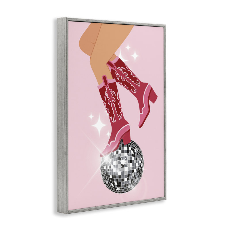 «Balancing Disco Cowgirl», estampe numérique, design par LSR Design Studio, H 18 po x l 12 po, Estampe numérique Farmhouse