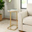 Sagebrook Home 24X15" Agate Top C-Table, White/Gold-1821522420