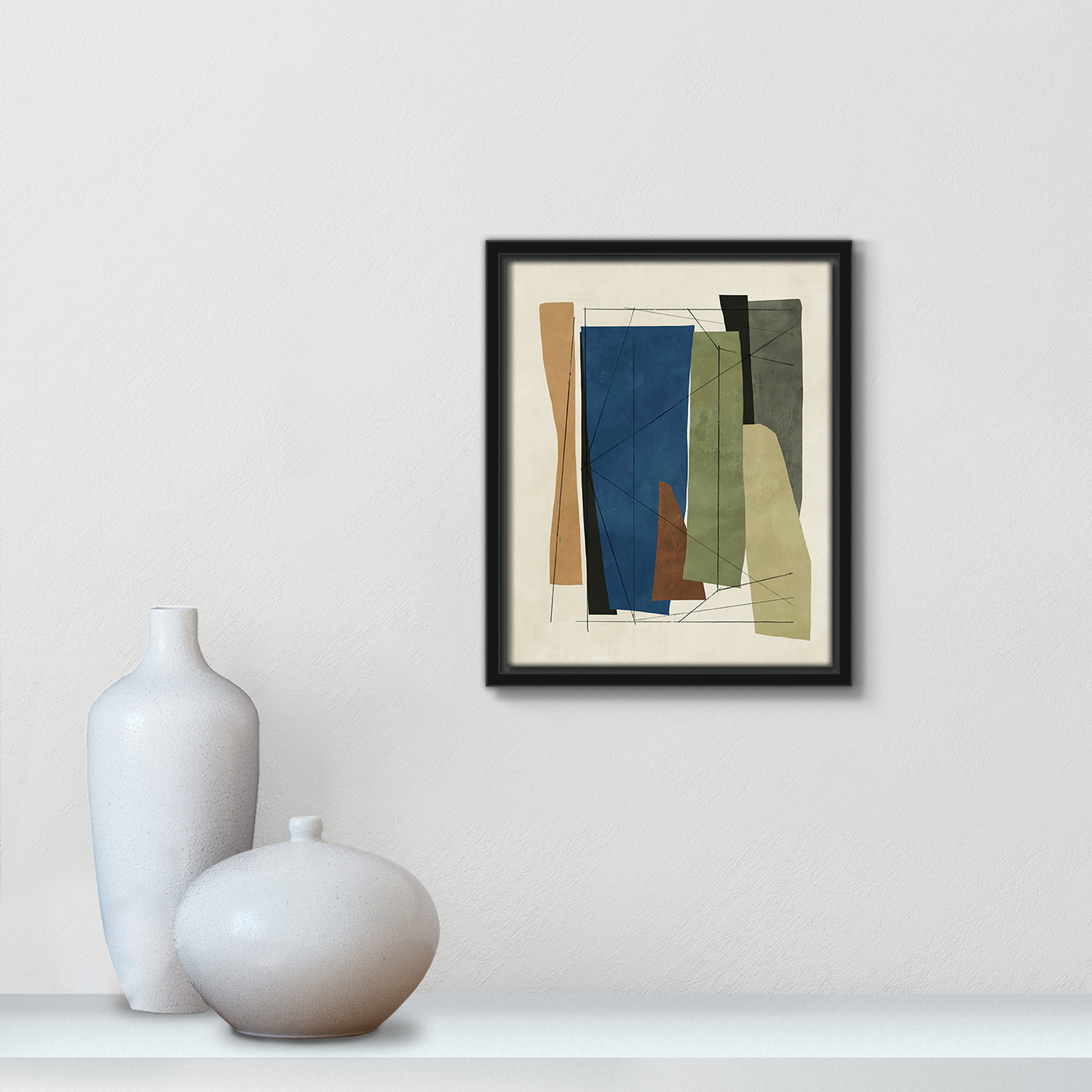 Beckton "Sync I" Print by Tom Reeves, 11.5" H x 9.5" W x 2" D, Black Framed