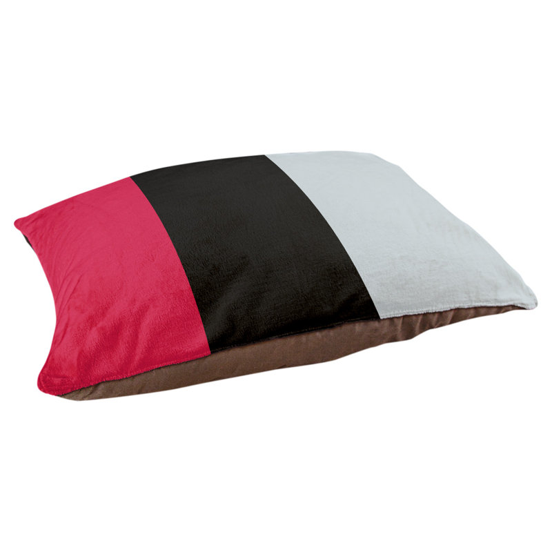 Coussin Houston, Moyen (H 9,5 po x l 28 po x P 18 po), Rouge / Noir / Argent