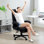 Chaise de bureau haut dossier en lin