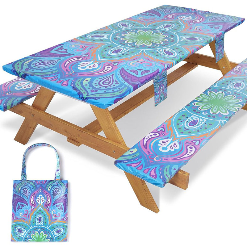 Picnic Table Cover With Bench Covers Fitted Waterproof Camping T...