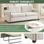 Lit escamotable convertible de 83,8 po - Décoration de salon. Revêtement, structure, matelas confortable, 3 places, canapé-lit beige Fx 21 Elegance., Fabrication pliante,