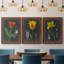 «Midnight Tulip IV», ensemble de 3 peintures sur toile encadrées-1117917248-1117917251