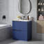 Meuble-lavabo BOV de 76 cm (30 po) au design cannelé, avec lavabo en céramique et tiroirs de rangement séparés-727607097