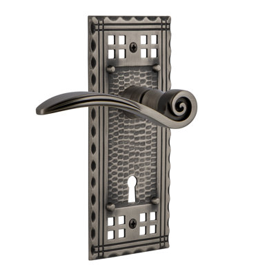 Craftsman Plate Passage (Hall & Closet) with Decorative Keyhole and Swan Lever