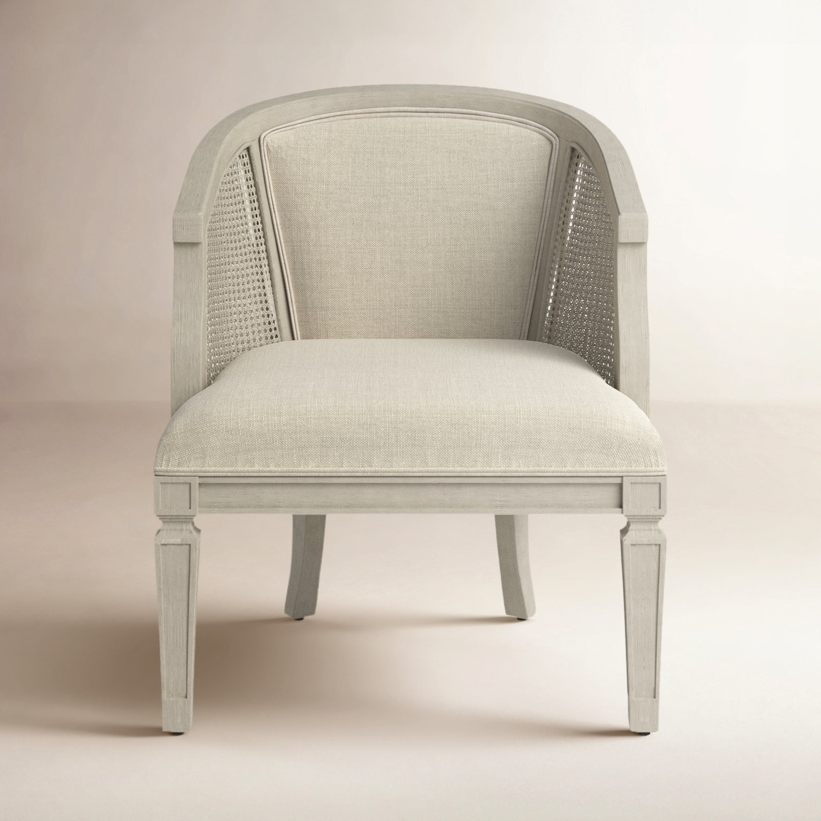 Alaraph Cane Barrel Chair, Off White