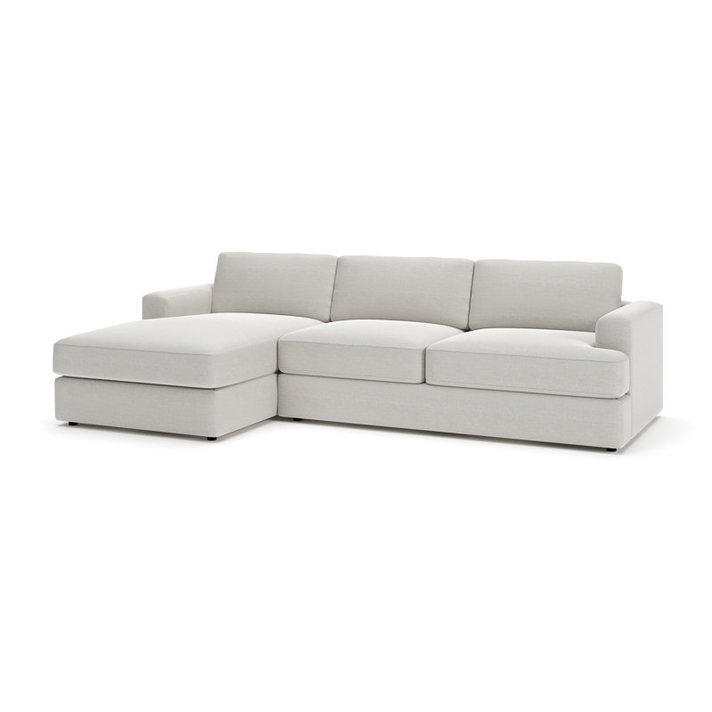 Cayden Sectional with Chaise, Drusky Ivory Sustain® Basketweave, Left Hand Facing