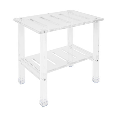 Acrylic Shower Bench With Storage Shelf