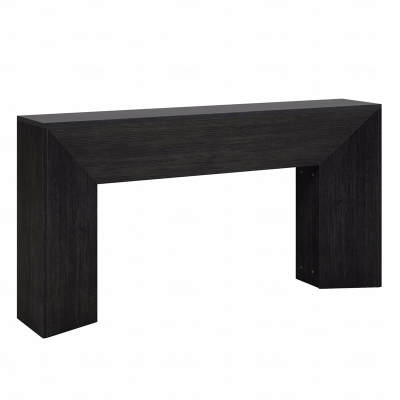 Sleek Side Table,Wooden Sofa Table,Modern Style Console Table, Black