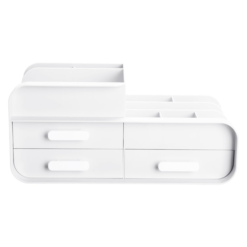 Plastic Makeup Organiser, White