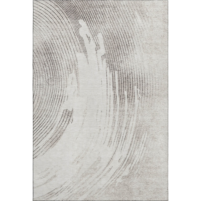 Premium Machine Washable Mayfield AMF2133 swirls Rug, 8' x 10', Ivory