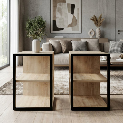 [Loft Duo] Ensemble de tables d'appoint l 11,8 po x H 17,7 po x P 16,5 po