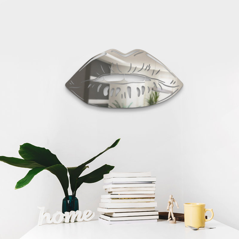 Lips Silhouette Wall Decor, 8" H x 16" W x 1" D, Mirrors