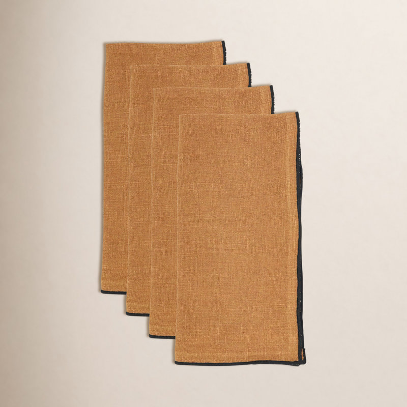 Dartmouth Linen No Pattern Square Napkin, Terracotta