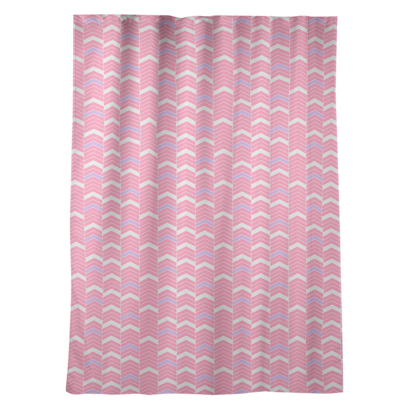 Panneau de rideau simple occultant et isolant avec passe-tringle en ligne à chevrons Stephenie, Rose / mauve