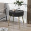 Tables de bout avec plateau de table en faux marbre ultrabrillant, ensemble de 2, tables d'appoint cannelées modernes avec tiroirs