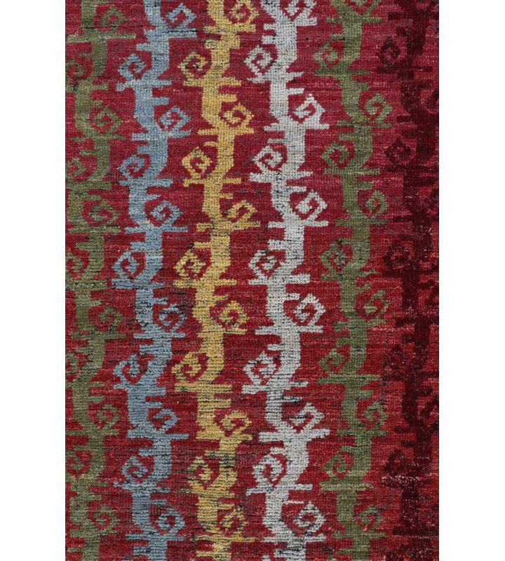 Burano Handmade Kilim Wool Geometric Area Rug, Runner 3' x 10'