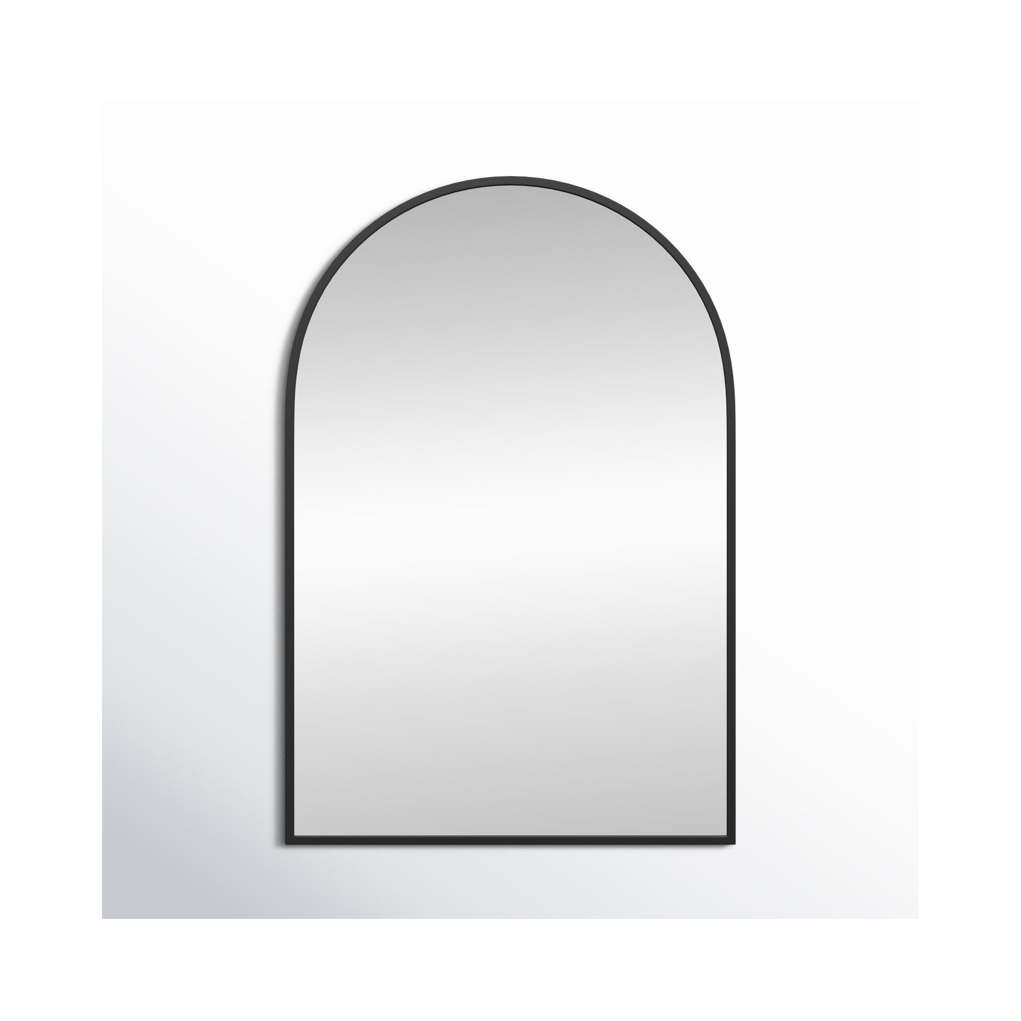 Sabine Metal Arch Wall Mirror, 36" x 24", Black