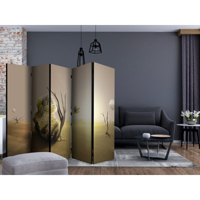 Haislyn 225cm W x 172cm H 5 - Panel Solid Wood Folding Room Divider