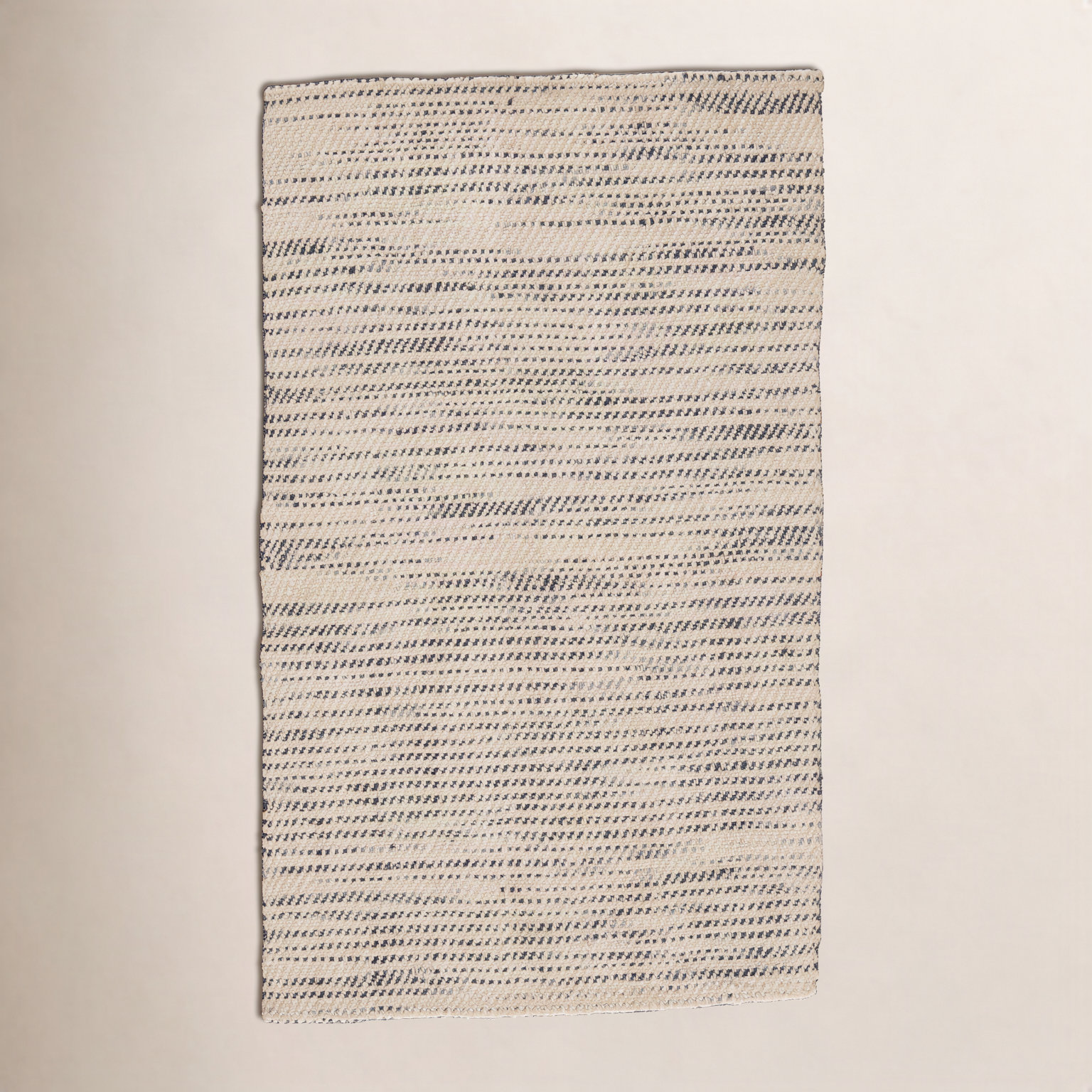 Owen White Black Hand-Woven Striped Jute Rug, Rectangle 2' x 3'