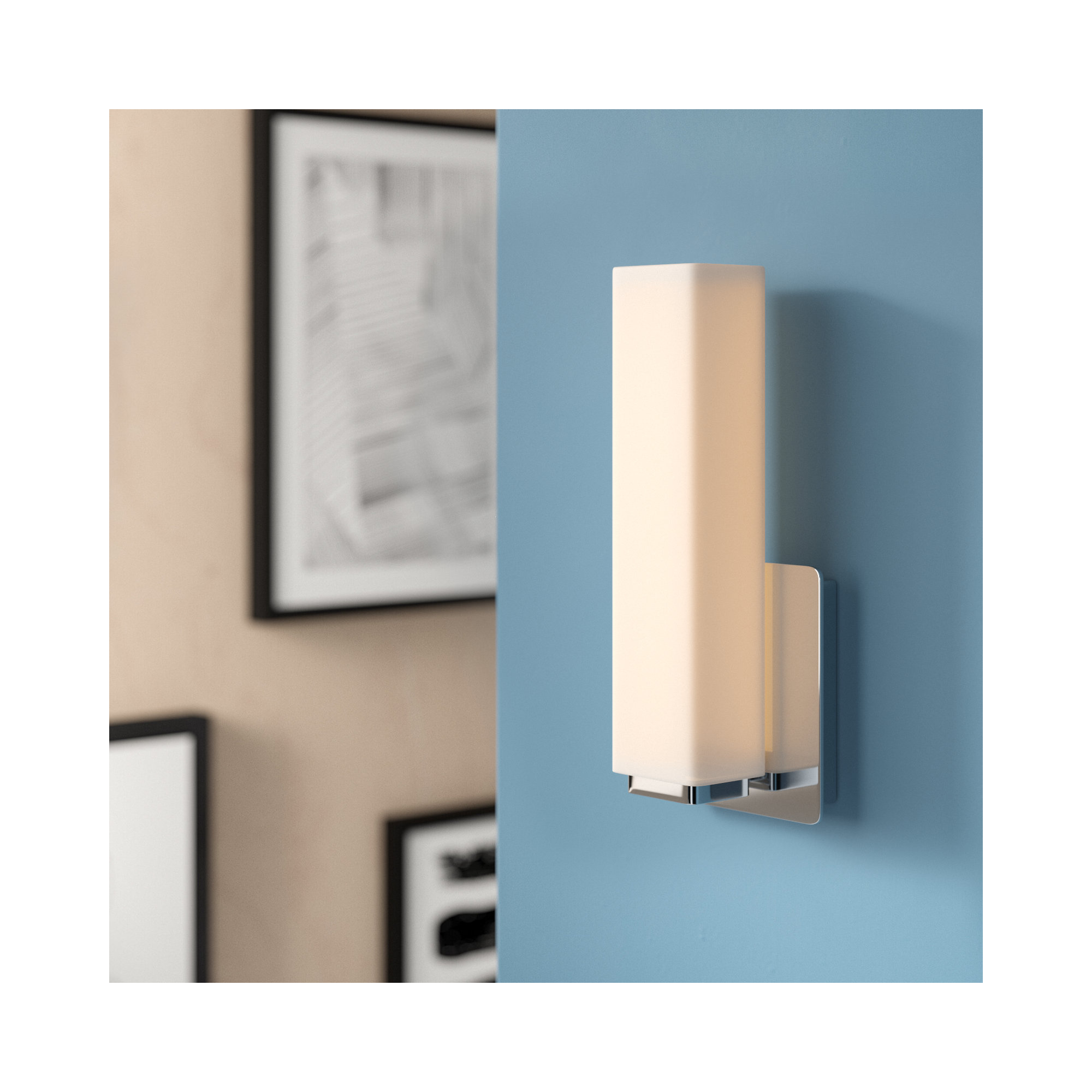 Erby 1-Light LED Flush Mount, 15" H x 5" W x 3" D, 3000K, Chrome