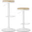 Ensemble de 2 tabourets de bar réglables en bois blanc naturel