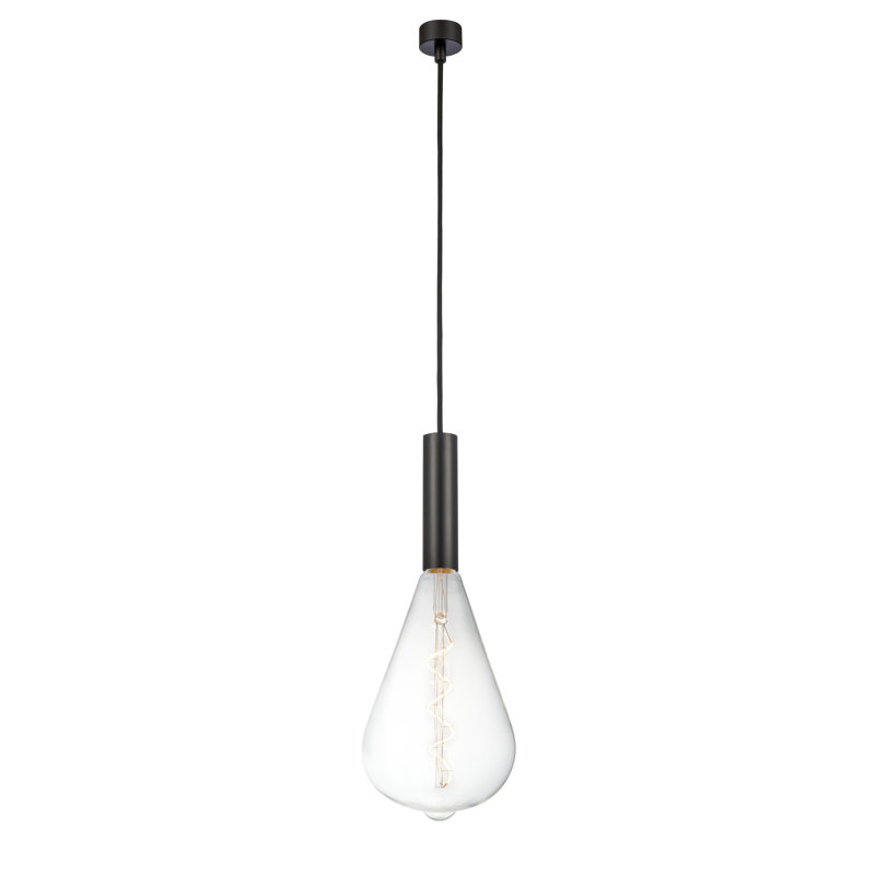 Luminaire suspendu à 1 lumière Gonnelli, H 14,88 po x l 6,5 po x P 6,5 po, Noir mat