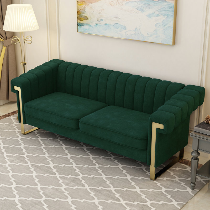 Bexhill Velvet Sofa, Velvet Sofa, Modern Sofa, Accent Sofa, Modern Sofa, Living Room Sofa, Upholstered Sofa, Green