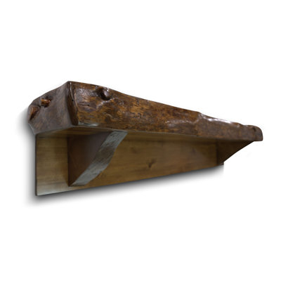 Tablette murale Live Edge, 5 pi en teinture américaine ancienne