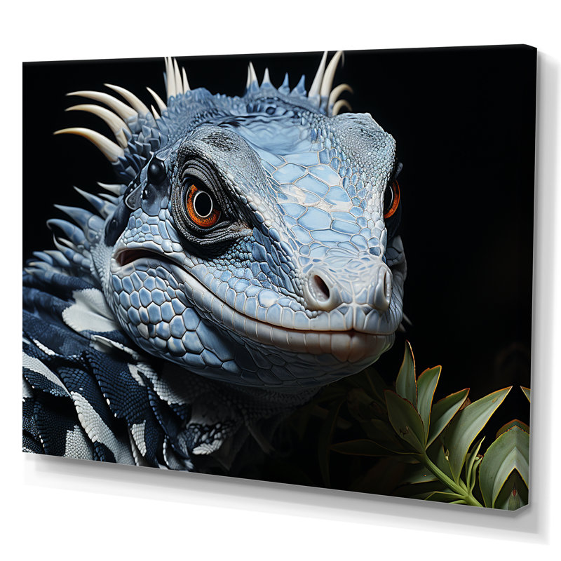 Amphibien curieux reptile, H 16 po x l 32 po x P 1 po, Toile tendue
