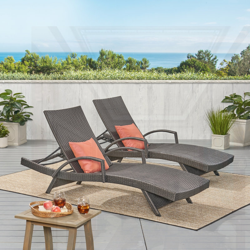 Fauteuil en osier PE, Gris, 2