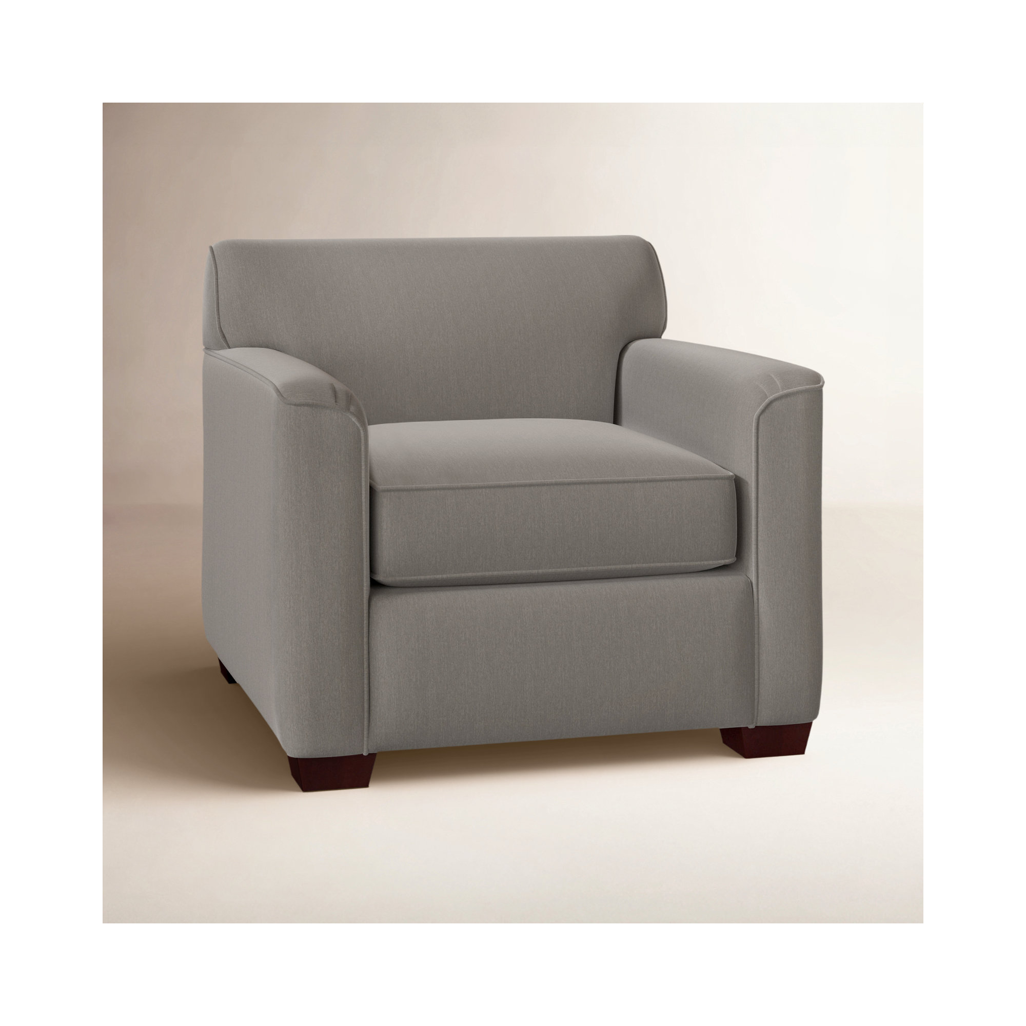 Keaton Upholstered Armchair, Peyton Gray Performance Twill, Yes