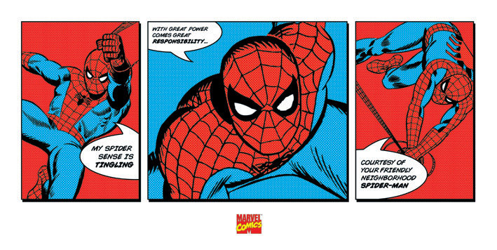 Spider-Man Triptych Graphic Art Print, Paper