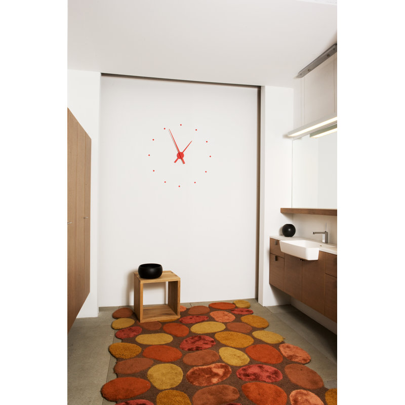 OJ Analog Wall Clock, Red, Large