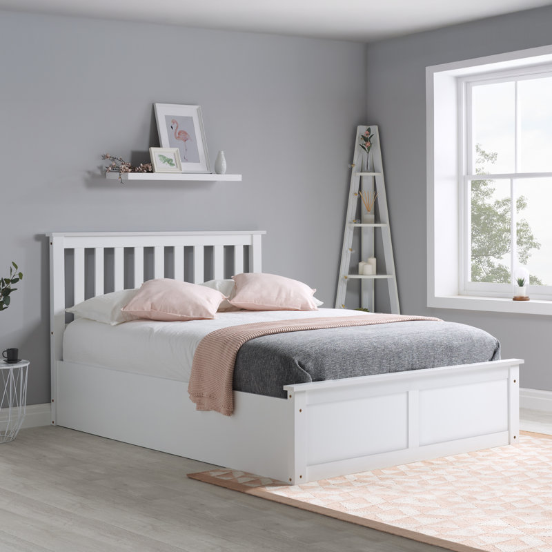 Verona Wooden Ottoman Bed, White, Small Double (4')