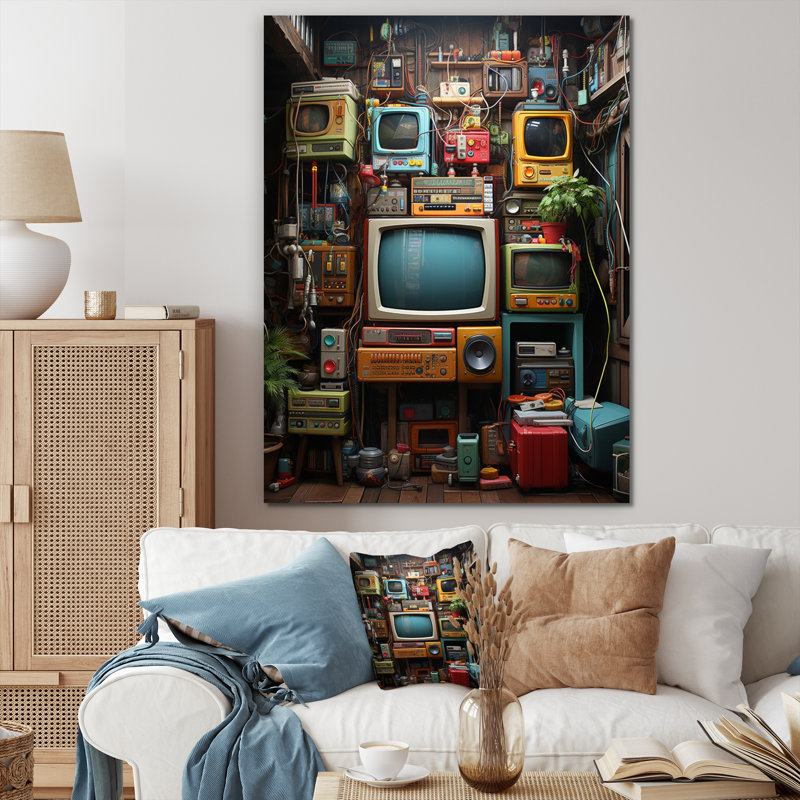 Rétro jeu vidéo rétro, impression sur toile, Toile tendue, H 20 po x l 12 po x P 1 po