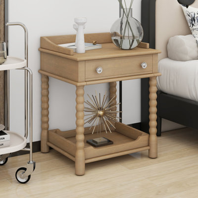 Table de chevet classique avec tiroir et tablette ouverte Classic