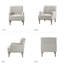 Fauteuil Wilkey avec dossier capitonné et pieds en bois massif-346799635