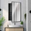 Armoire à pharmacie en métal noir avec miroir biseauté Latitude Run®-102076696