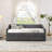 Twin Size Daybed with Pull-Out Extendable Bed, Button Tufted Back, Wave Shaped Arms with Nailhead Trim, USB Charging, Grey-1521545928