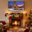 «Christmas Christmas Church Snowy Evening Reflections Lights Decorations», ensemble de 3 impressions sur toile-803317401